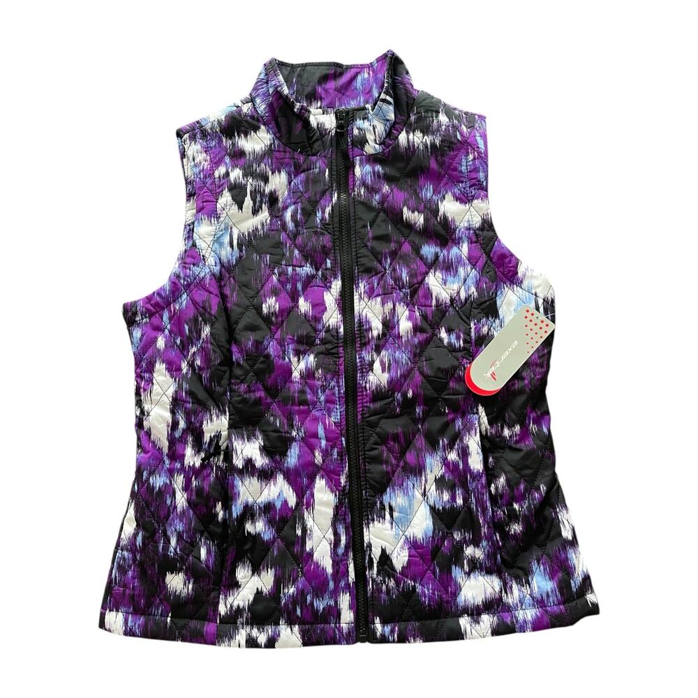 Exertek Quilted Vest Jacket Violetblur Purple Black & White NEW w tags Sz Medium